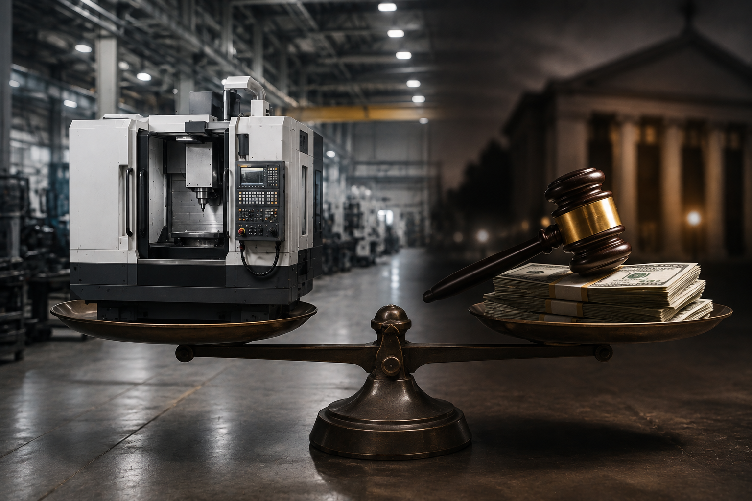 CNC machine collateral being prepared for a commercially reasonable UCC Article 9 disposition sale