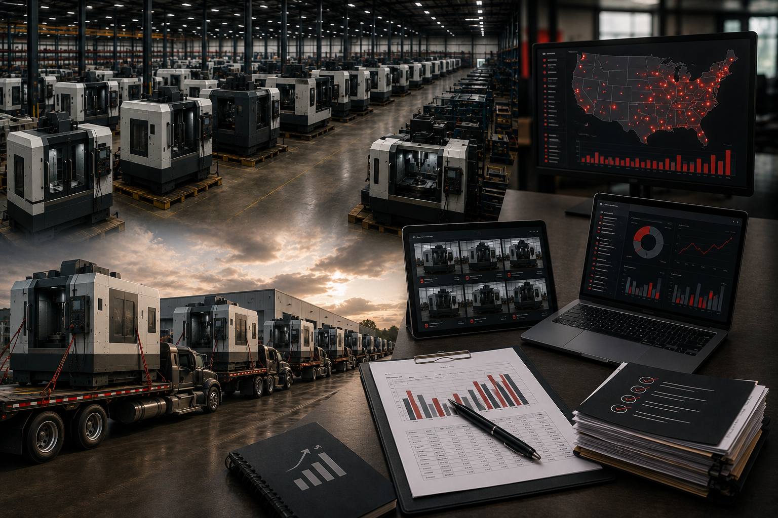 High volume CNC equipment repossession portfolio being tracked and disposed of at scale