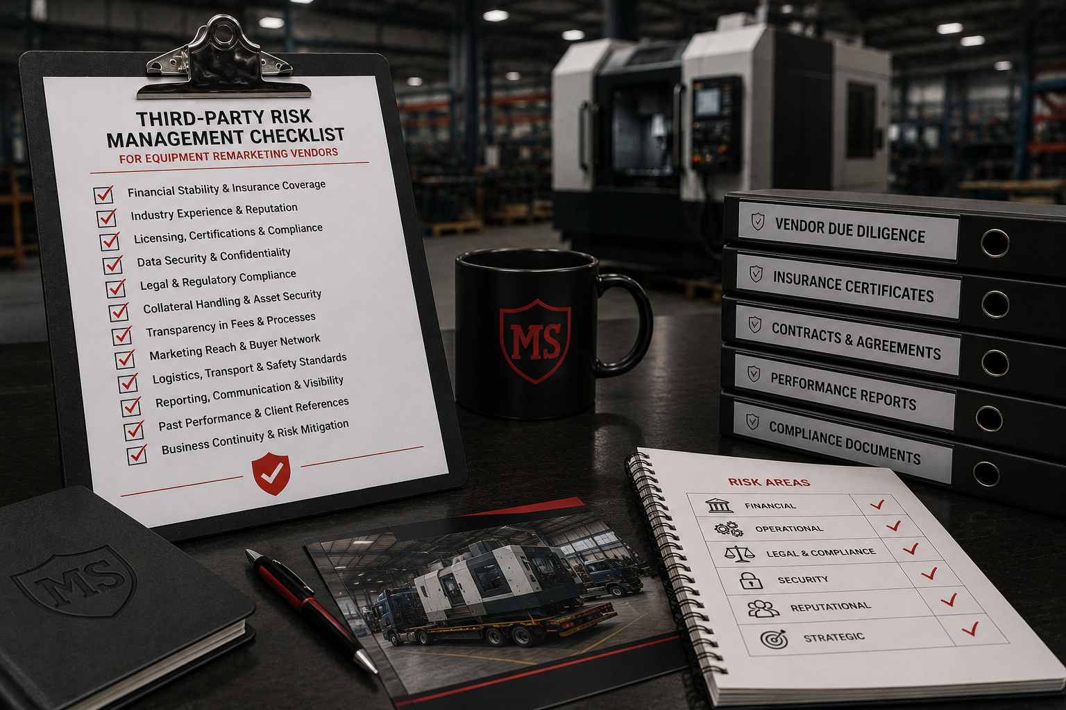 Third-party risk management checklist for evaluating a CNC equipment remarketing vendor